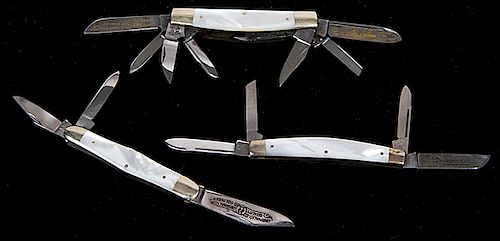 PEARL POCKET KNIVESA GROUP OF THREE