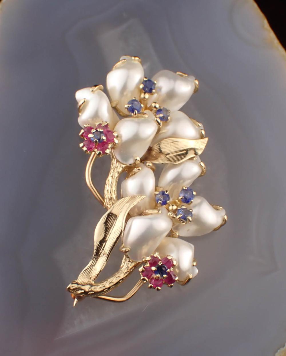 PEARL, SAPPHIRE, RUBY AND GOLD