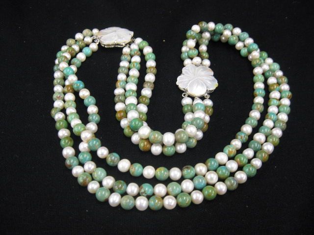 Pearl & Turquoise Necklace &