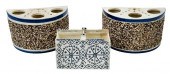 PEARL WARE SALT BOX AND PAIR O