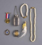 PEARLS, PERFUME BOTTLE, WATCHE