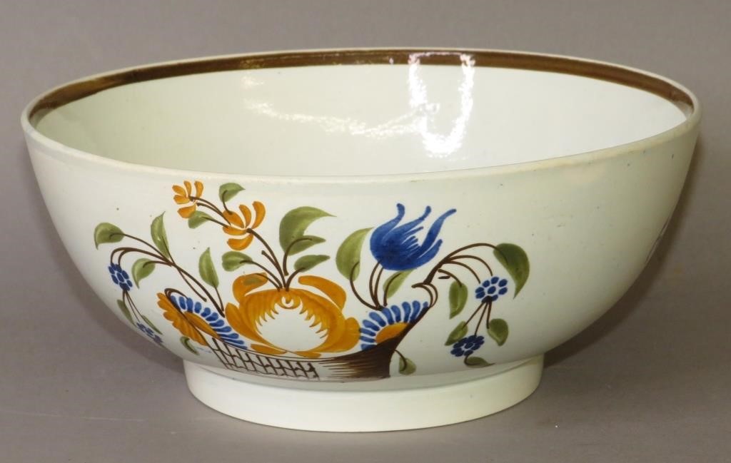 PEARLWARE BOWLca. 1820; pearlware