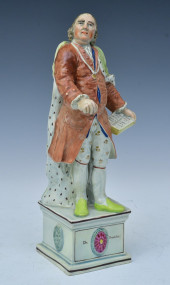 PEARLWARE FIGURE OF BENJAMIN F