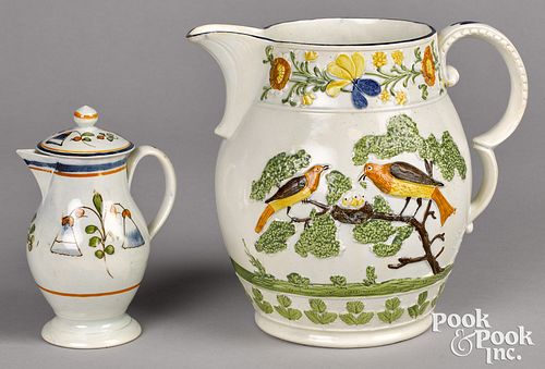 PEARLWARE PITCHER AND LIDDED