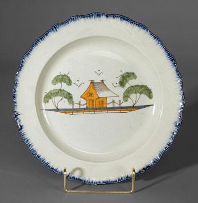 Pearlware "station" plate,