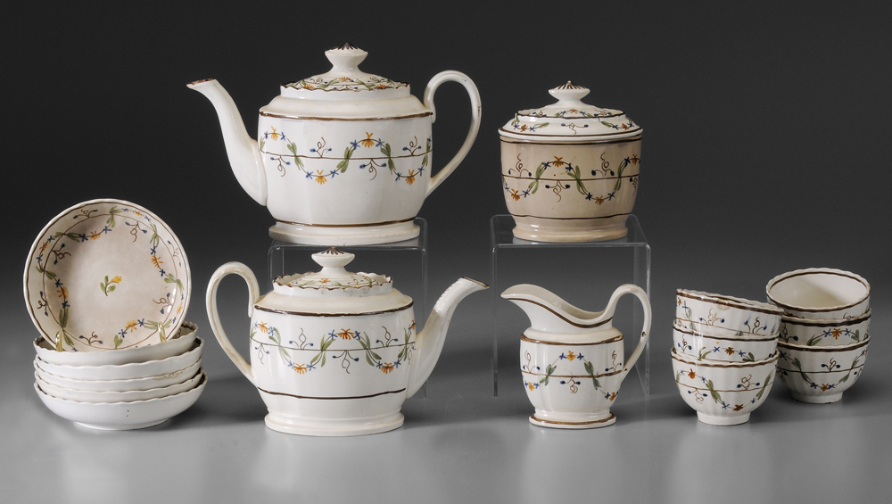Pearlware Tea Service British, late