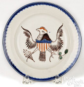 PEARLWARE TODDY PLATE, 19TH C.