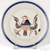 PEARLWARE TODDY PLATE, 19TH C.