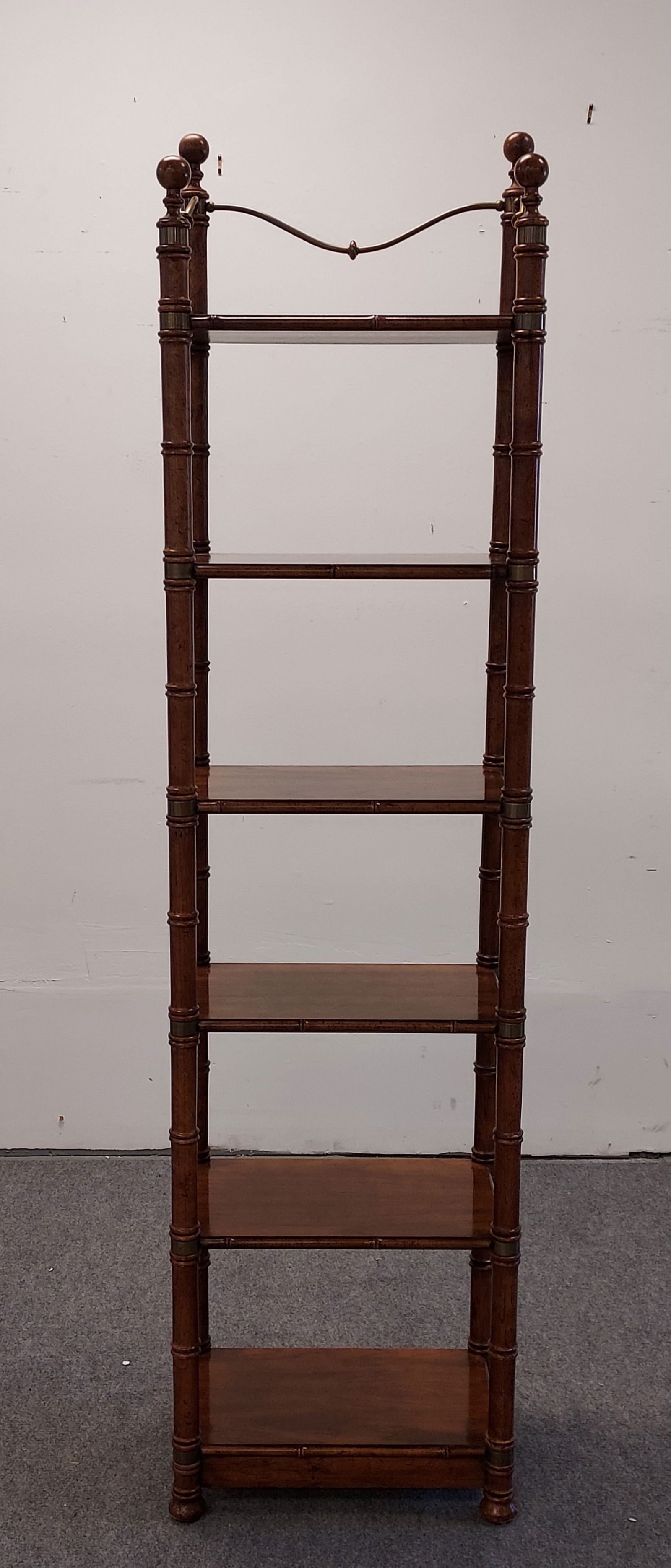 PECAN & BRASS BAMBOO STYLE SIX TIER