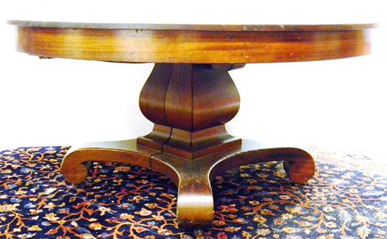 Pedestal dining table with six 14''