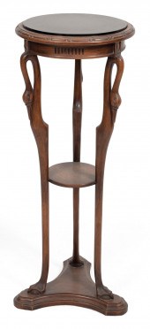 PEDESTAL STAND WITH CARVED SWA