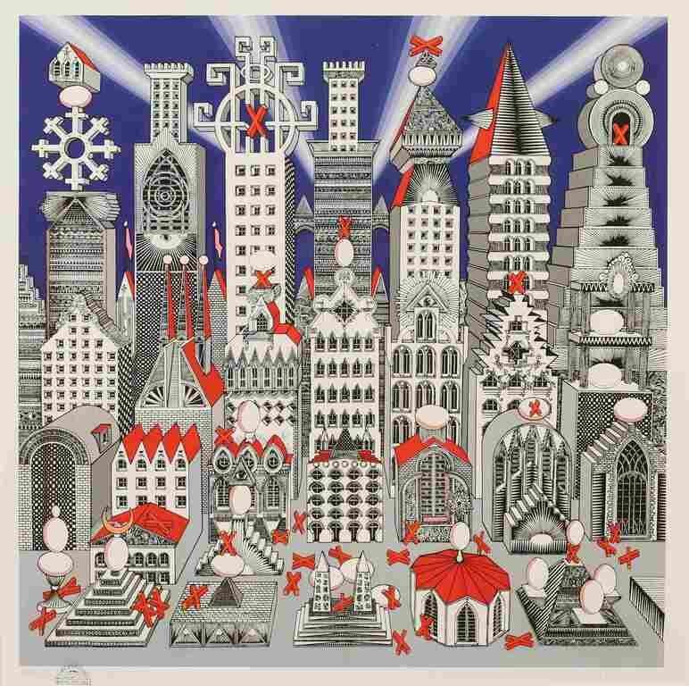 PEDRO FRIEDEBERG SILKSCREEN CITY OF