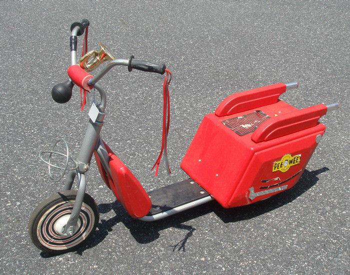 Pee Wee Scooter, shows some wear to