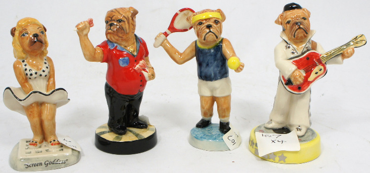 Peggy Davies Bulldog Figures