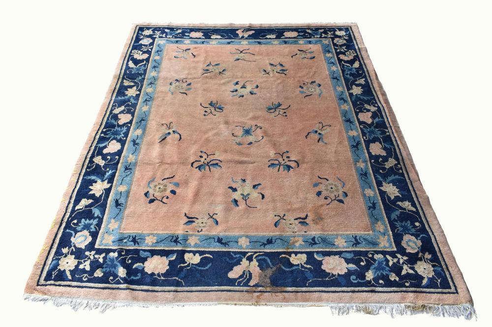 PEKING BLUE AND PEACH COLORED
