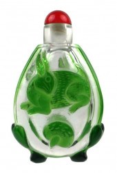 PEKING GLASS FOOTED CARVED RAB