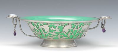 Peking Glass Pewter and Carved