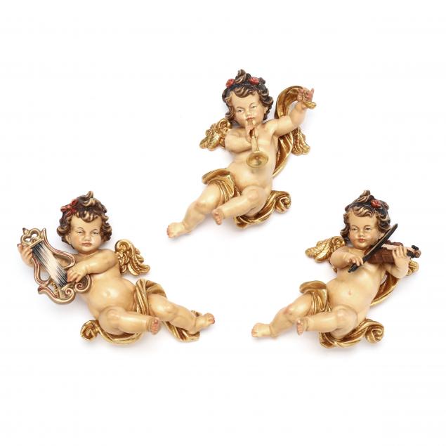 PEMA, THREE ITALIAN WOOD CARVED