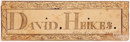 PEN AND INK FRAKTUR BOOKMARKPen and