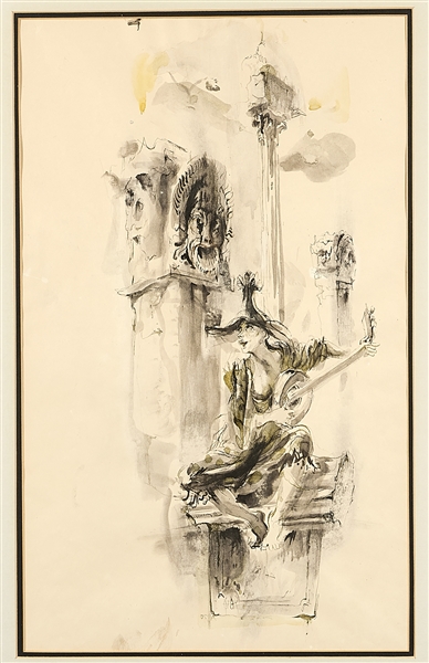 Pen and ink wash by Jaroslav Gebr