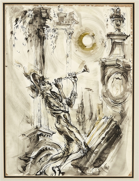 Pen and ink wash by Jaroslav Gebr