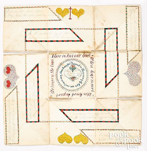 PEN, INK AND WATERCOLOR FRAKTUR