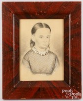 PENCIL AND GOUACHE PORTRAIT OF