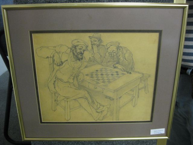 Pencil Drawing old men playing