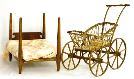 Pencil post doll's bed  18'' h. 