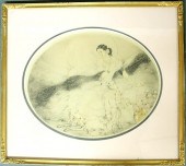 Pencil signed Louis Icart "Lad