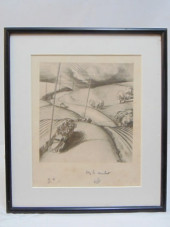 PENCIL SIGNED PRINT, FIGURES I