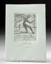 PENCIL SIGNED SALVADOR DALI CH