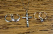 PENDANT NECKLACE AND TWO DIAMO