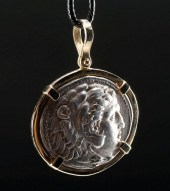 PENDANT W/ MACEDONIAN SILVER A