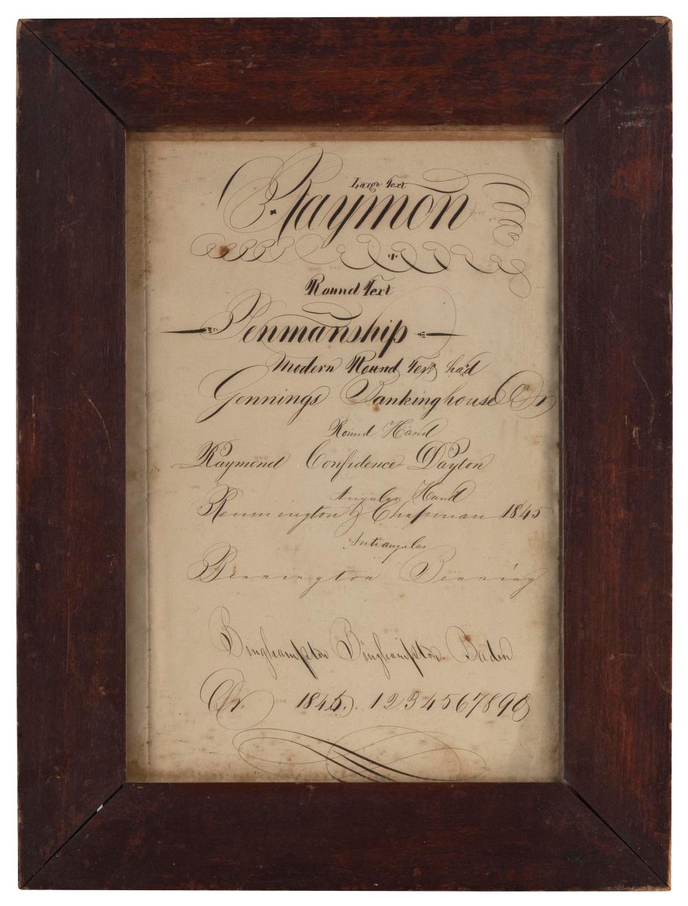 PENMANSHIP EXERCISE DATED 1845