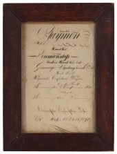 PENMANSHIP EXERCISE DATED 1845