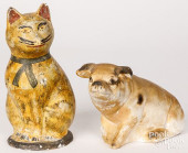 PENNSYLVANIA CHALKWARE CAT AND