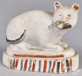 PENNSYLVANIA CHALKWARE CAT WIT