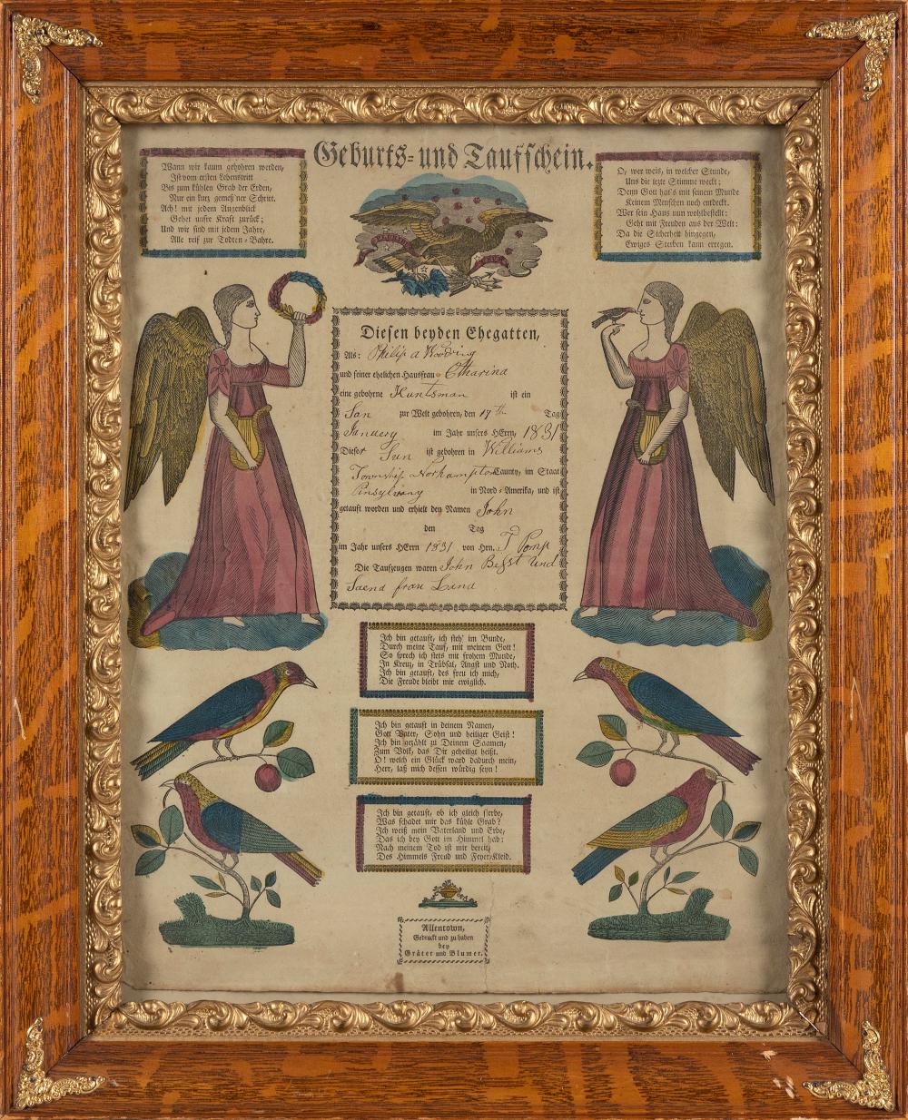 PENNSYLVANIA-DUTCH FRAKTUR DATED