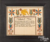 PENNSYLVANIA FRAKTUR BIRTH CER