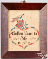 PENNSYLVANIA FRAKTUR REWARD OF