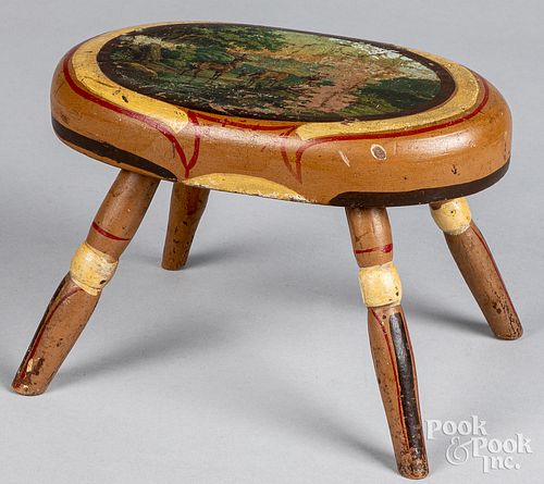 PENNSYLVANIA PAINTED FOOTSTOOL,