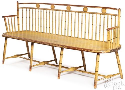 PENNSYLVANIA PAINTED WINDSOR BENCH,