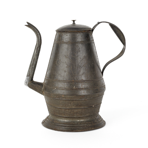 Pennsylvania punched tin coffee pot