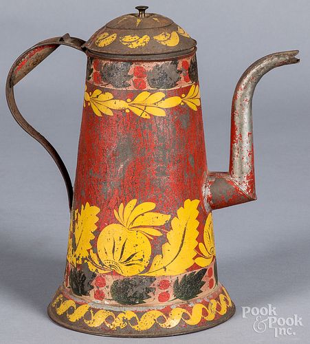 PENNSYLVANIA RED TOLEWARE COFFEE