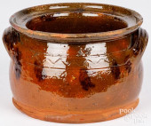 PENNSYLVANIA REDWARE BEAN POT,