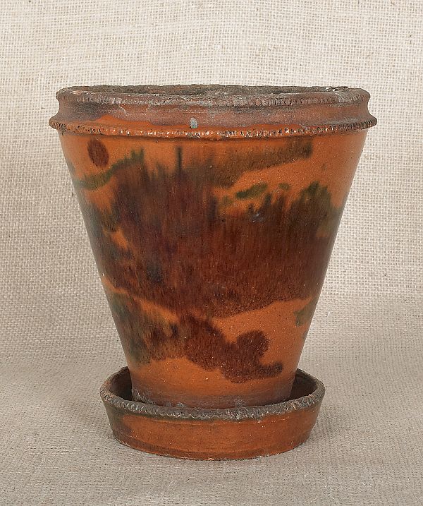 Pennsylvania redware flower pot
