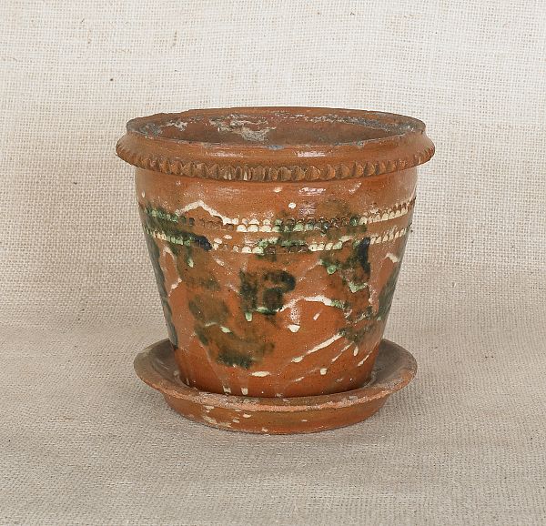 Pennsylvania redware flower pot