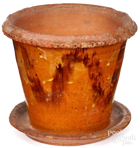 PENNSYLVANIA REDWARE FLOWERPOT,