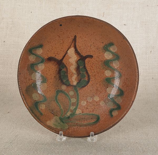 Pennsylvania redware pie plate 19th